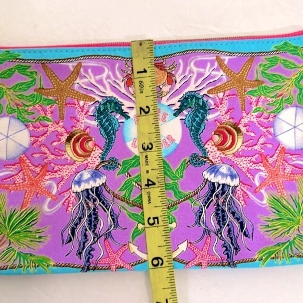 ESTEE LAUDER Coastal Tropical Seashell Makeup Cosmetic Bag Multicolor Canvas 10